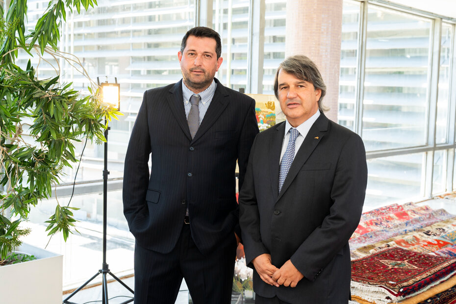 O presidente do Jockey Club, Gil Irala, e o vice Flavio Obino Filho (Foto: Andréa Graiz/Divulgação)