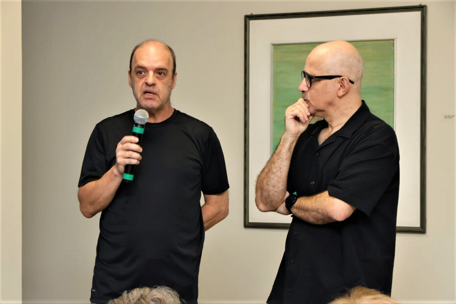 Marco Aurélio Biermann Pinto e Zé Francisco Alves durante a palestra (Foto: Nilton Santolin/Divulgação)