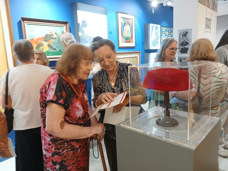 Dóris Spohr com Zoravia Bettiol na Casa da Memória Unimed (Foto: Carlos Souza / Divulgação) 