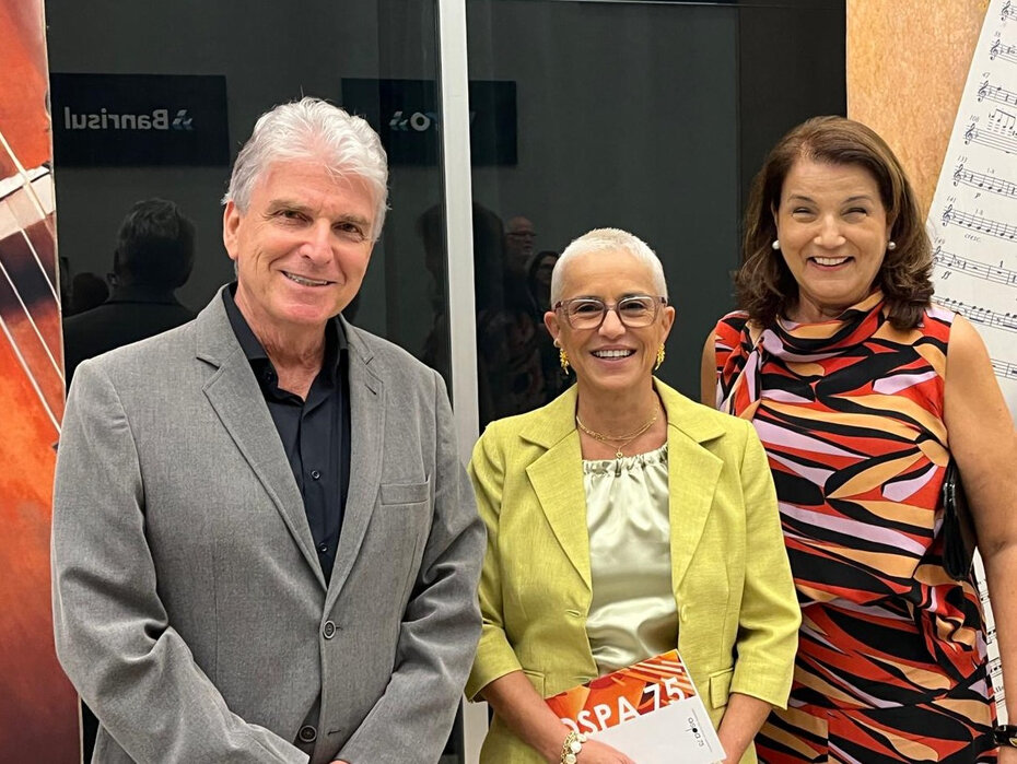Gilberto Schwartsmann, Beatriz Araujo e Leonor Baptista Schwartsmann (Foto: Paulo Gasparotto/Especial)