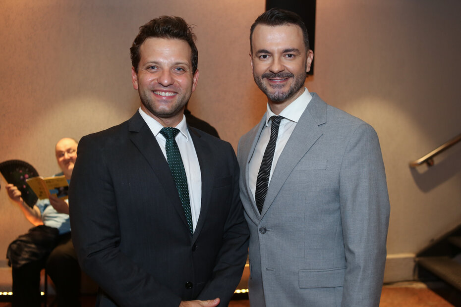 Valerio Caruso, cônsul da Itália e Flavio Leite, diretor da Companhia de Ópera do RS (Foto: Lenara Petenuzzo/Divulgação)
