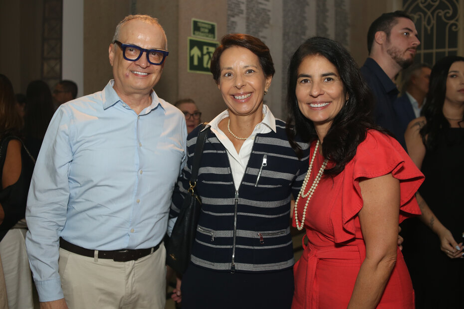 Carlos Trevi, Maitê Leite e Bibiana Berg no Salão Nobre da Catedral (Foto: Lenara Petenuzzo/Divulgação)