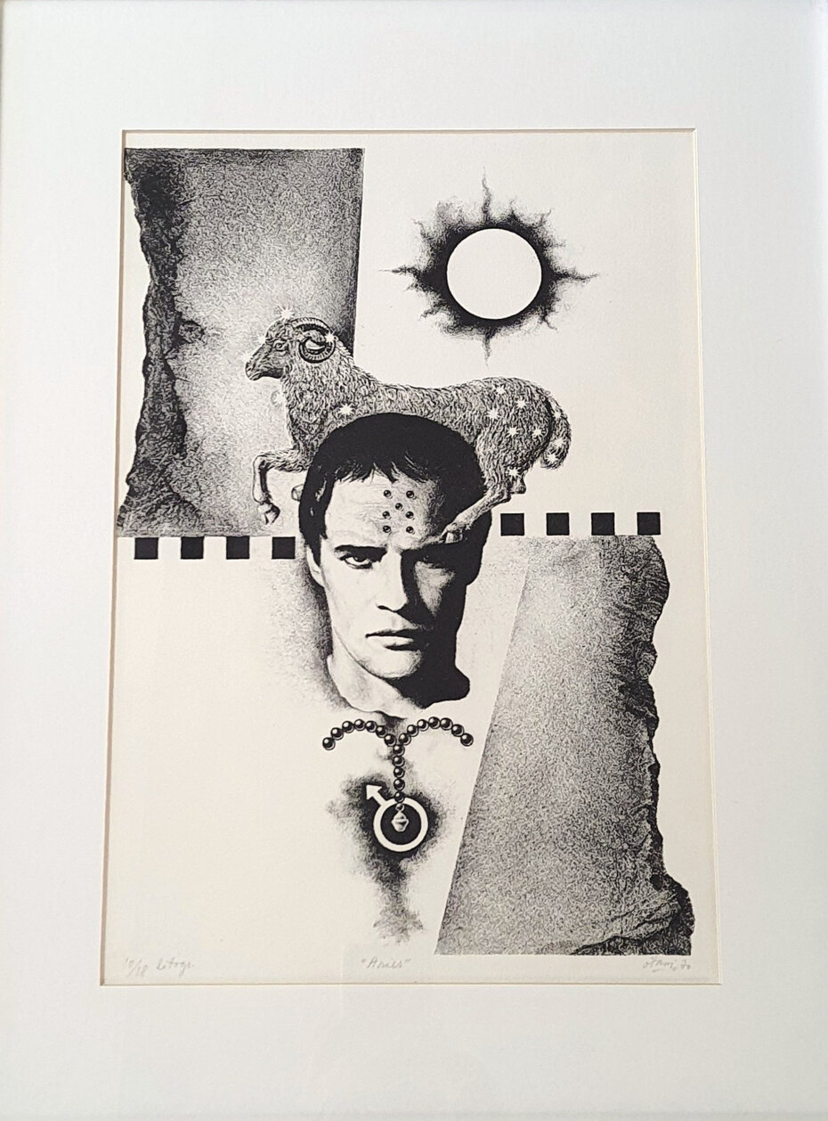 O artista plástico paulista Otávio Araújo uniu Brando e o signo de Áries em sua obra (Foto: Divulgação)