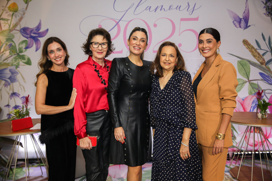 Lucila Magadan, Nelma Wagner Gallo, Michelle Bergamo, Vera Bernardes e Rafaela Erdmann no evento de apresentação na ALJ (Foto: Vini Dalla Rosa/Divulgação)