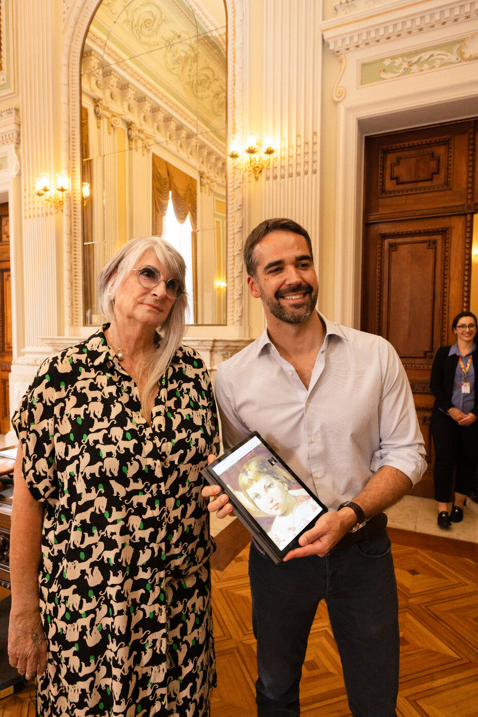 Cristiana Locatelli foi recebida pelo Governador Eduardo Leite (Foto: Alvaro Bonadiman/Divulgação)