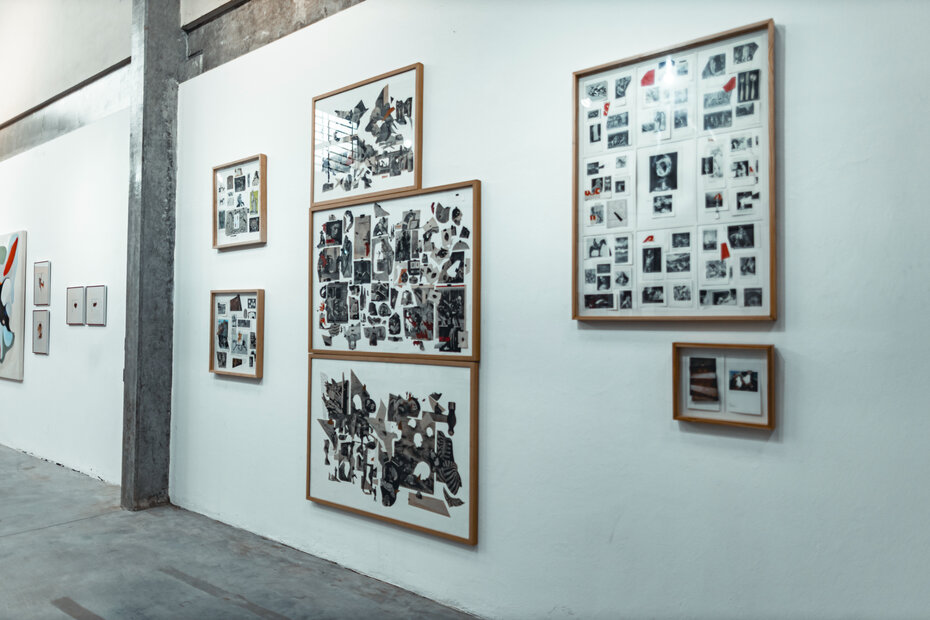 Trabalhos em colagem de André Bergamin integram a mostra (Foto: Divulgação)