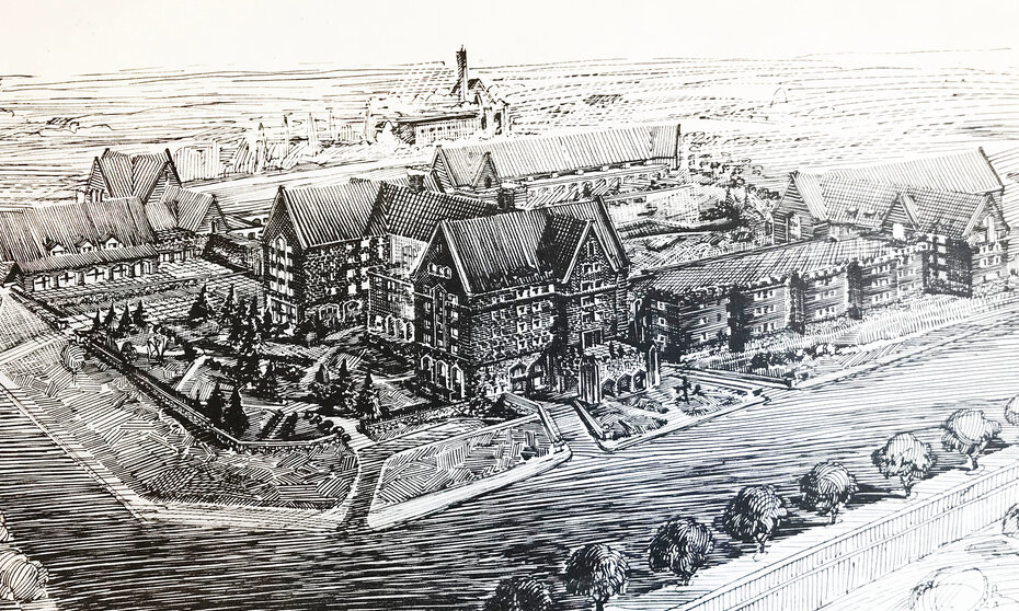 O projeto original de 1937 previa estrutura muito maior que foi posteriormente  alterada (Foto: Divulgação)  