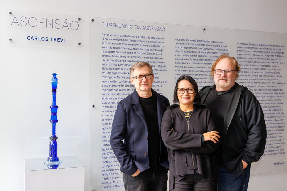 Nelson Wilbert, Mara Prates e Felix Bressan receberam na Ocre Galeria de Arte (Foto: Nilton Santolin/Divulgação)