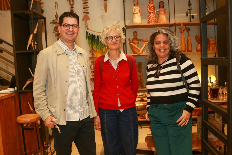 Renato Mello, Glaci Braga e Carolina Baumann (Foto: Lenara Petenuzzo/Divulgação)