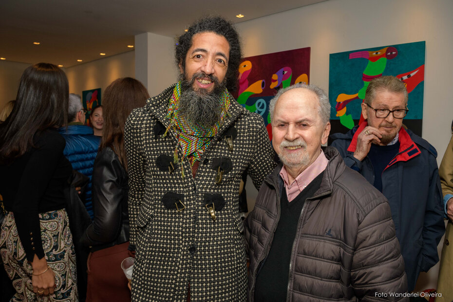 Duas gerações de artistas: Leandro Machado e Britto Velho (Foto: Wanderlei Oliveira/Divulgação)
