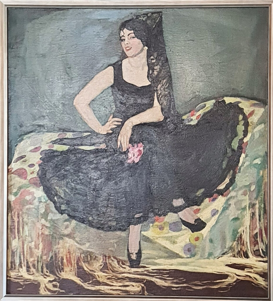 : A jornalista Gilda Marinho inspirou o pintor João Fahrion, que a retratou com seu traje de espanhola (Foto: Divulgação)