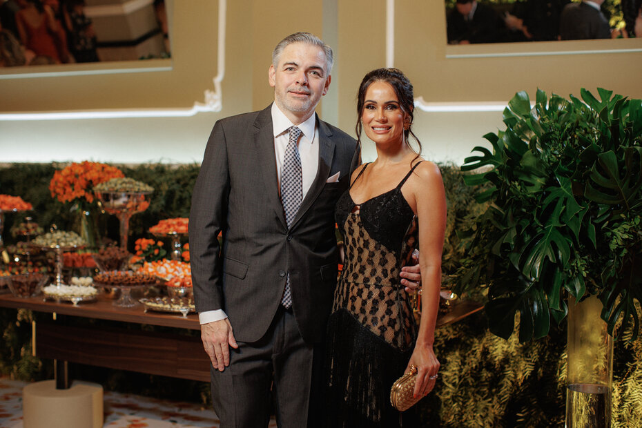 Rogério Ribeiro e Paula Vasconcellos Ribeiro na Leopoldina Juvenil (Foto: Renan Radici/Divulgação)