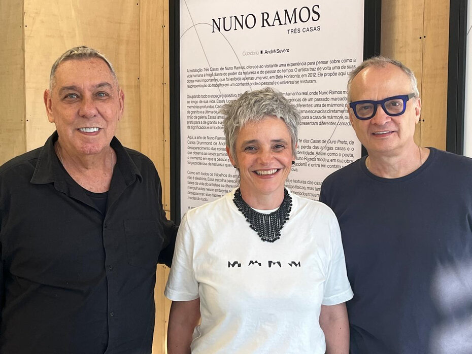 Marcus Lontra, Adriana Boff e Carlos Trevi no MACRS (Foto: Paulo Gasparotto/Especial)