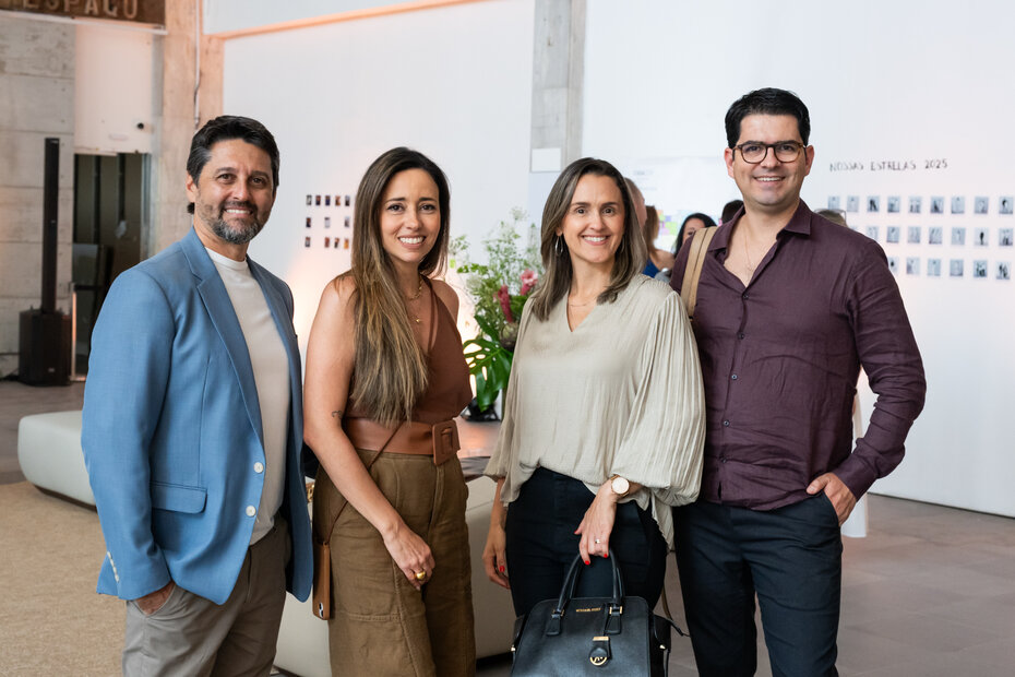 Luciano Mota, Karina Capaverde, Latifa Mello e Renato Mello na apresentação da edição 2026 da CASACOR RS (Foto: Andrea Graiz/Divulgação)