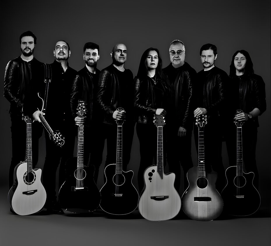 Time de oito guitarristas promete uma apresentação com repertório ousado e vibrante (Foto: Foto Carlo Pianta/Divulgação)