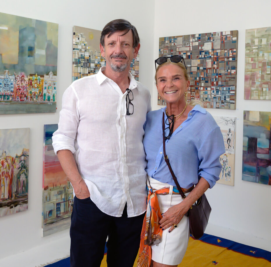 André Jobim de Azevedo e Andrea Duarte na abertura da exposição (Foto: Wanderlei Oliveira/Divulgação)