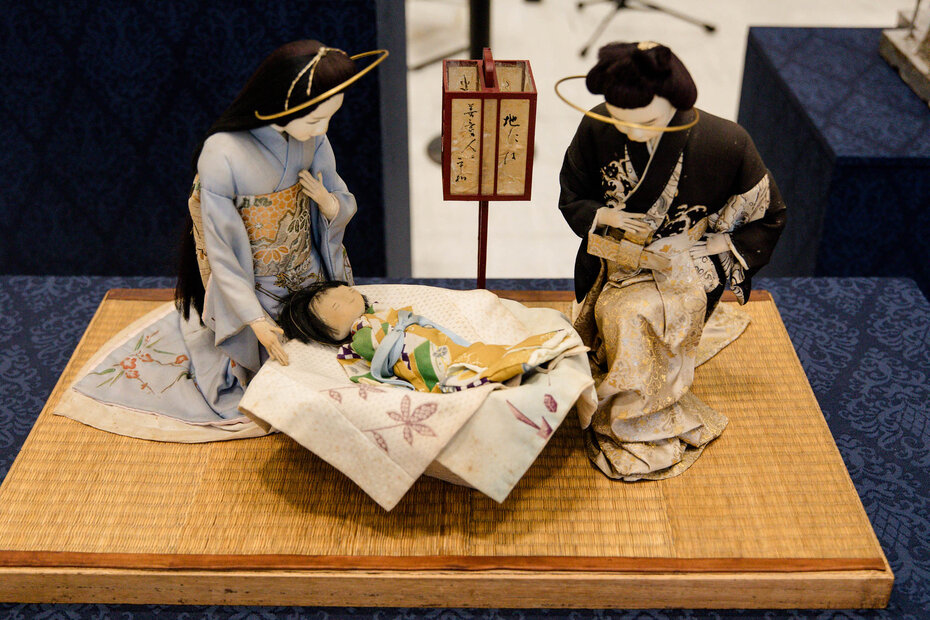 Presépio do Japão, onde o cristianismo tem pouca representatividade (Foto: Larissa Navarro/Divulgação)