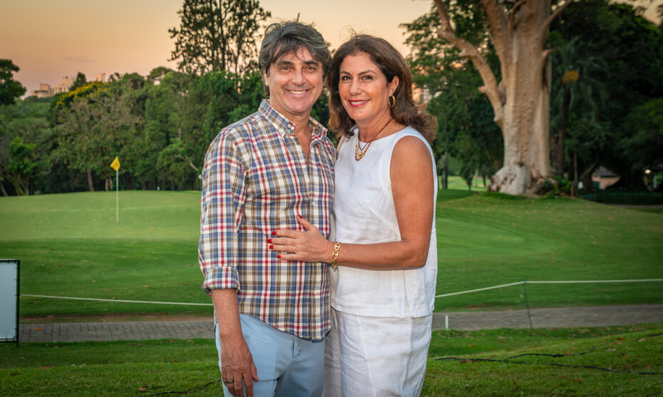 Margot Pinto e Demosthenes Beck Pinto acompanharam os torneios (Foto: Evandro Leal/Divulgação)