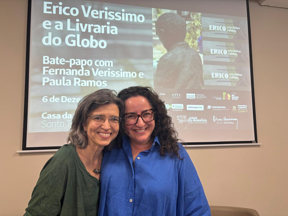 Fernanda Verissimo e Paula Ramos falaram sobre a relação de Erico Verissimo com a Livraria do Globo na Casa da Memória Unimed (Foto: Divulgação)