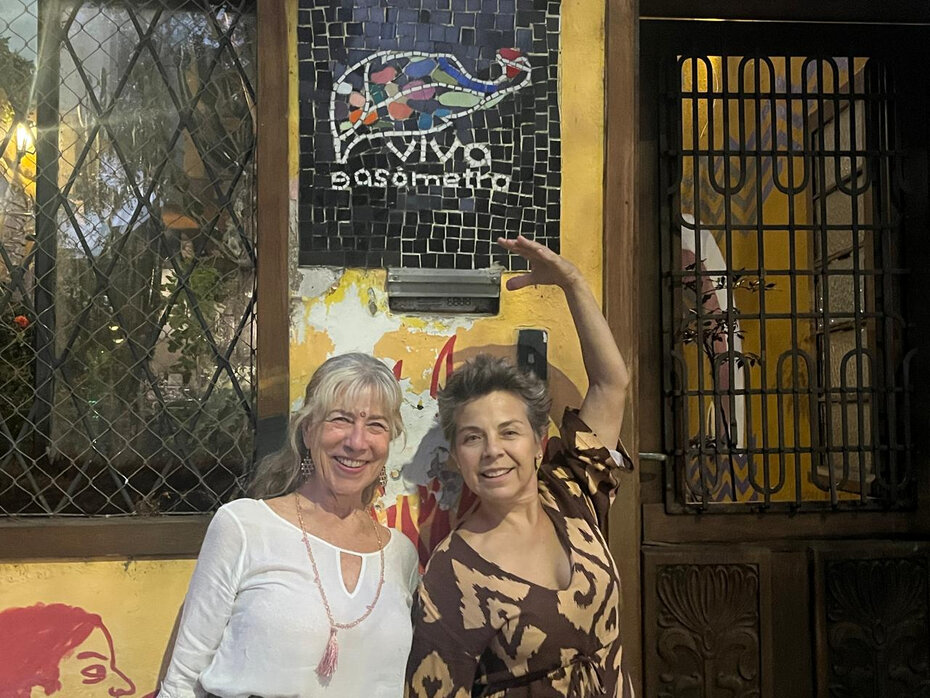 Mercedes Bode e Jaqueline Sanchotene: renovado entusiasmo pelo Gas&ocirc;metro (Foto: Paulo Gasparotto/especial)