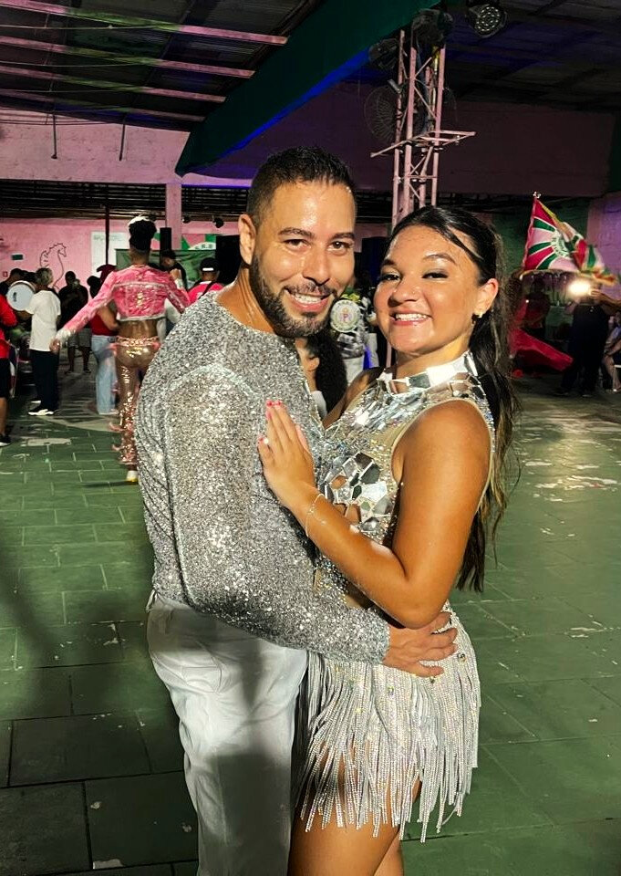Samba no p&eacute;: Marcelo Cortez, primeiro passista, e Ingrid Vettorazzi (Foto: Divulga&ccedil;&atilde;o)