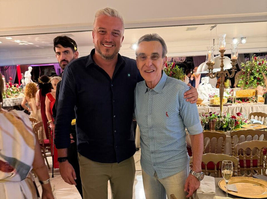 O vereador Ramiro Ros&aacute;rio e o jornalista Cadu Oliveira (Foto: Divulga&ccedil;&atilde;o)