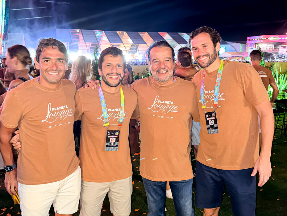 Fernando Tornaim com Mauricio, Nelson e Beto Sirotsky (Foto: Vini Dalla Rosa/Divulgação)