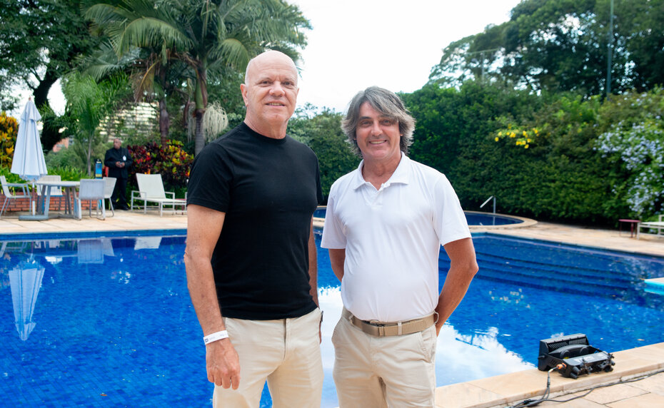 J&uacute;lio Tombini e Dem&oacute;stenes Beck Pinto no encontro desportivo (Foto: Evandro Leal/Divulga&ccedil;&atilde;o)