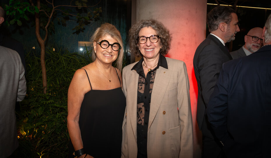 Leila Castellan e Vera Lannes na Câmara de Comércio Italiana Rio Grande do Sul (Foto: Evandro Leal/Divulgação)