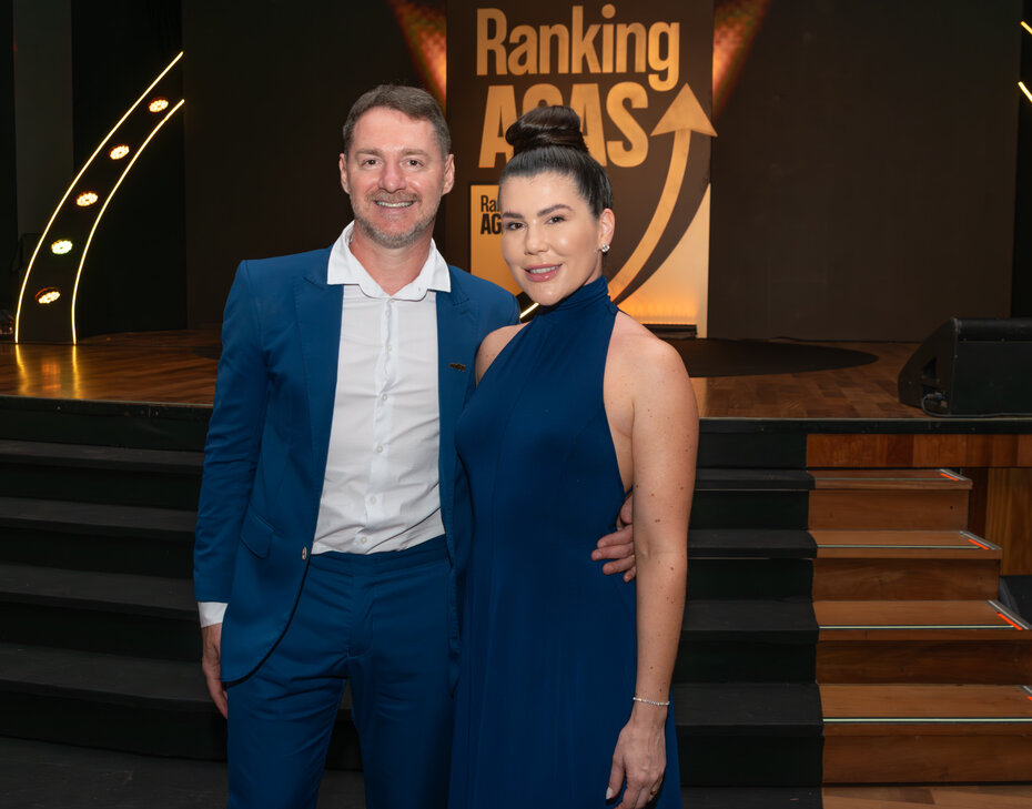 Eduardo e Luana Stangherlin, do Stangherlin Supermercados, de Santa Maria (Foto: Evandro Leal/Divulga&ccedil;&atilde;o)