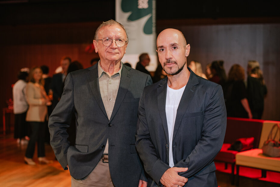 Alcides Stumpf e Salus Loch, da Unimed/RS no Teatro Simões Lopes Neto (Foto: Isadora Quintana/Divulgação)