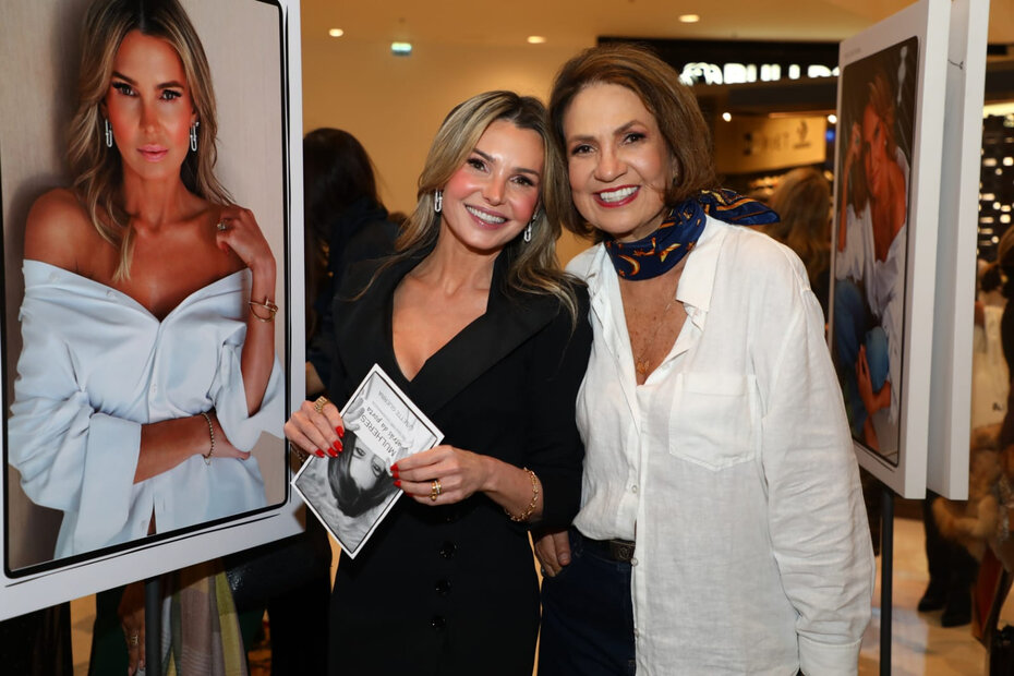 A arquiteta Cássia Kroeff com Lisette Guerra no Iguatemi (Foto: Marcelo Noronha/Divulgação)
