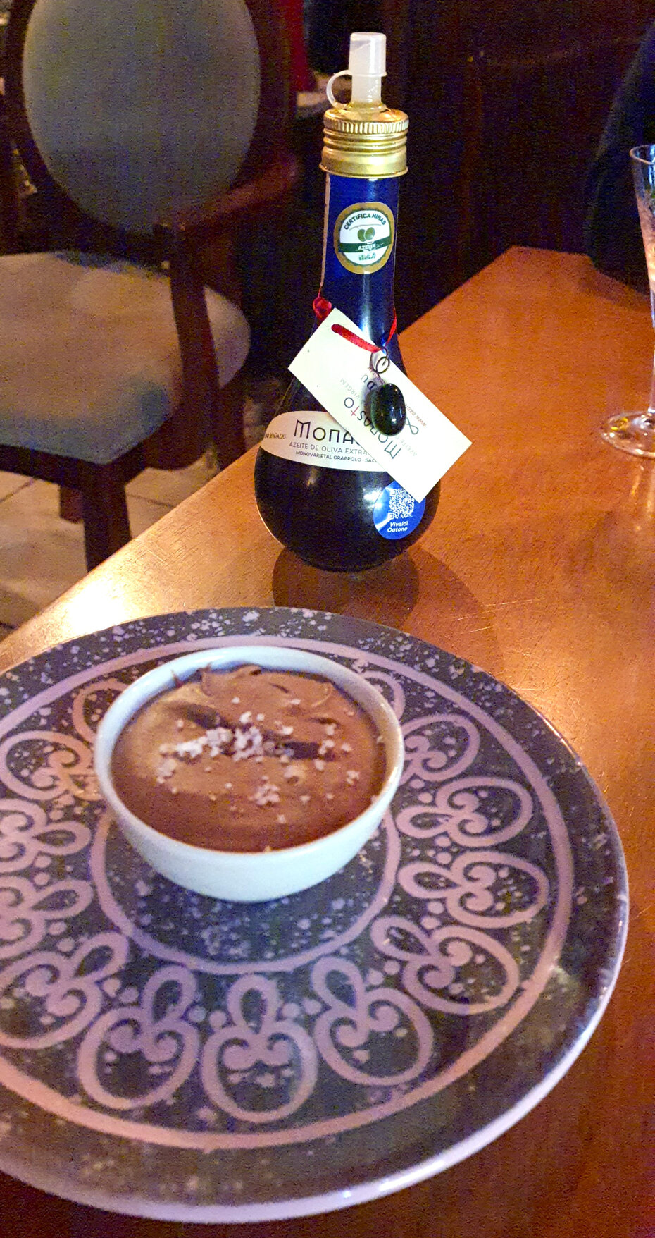 Mousse de chocolate com flor de sal foi destaque no delicioso menu degustação