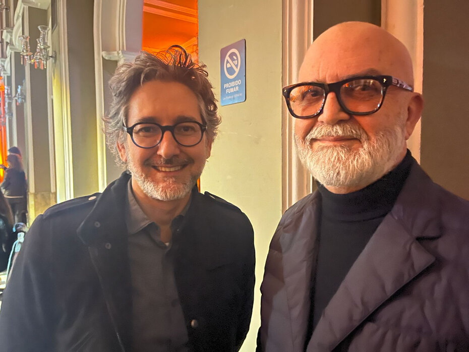 Luciano Teston e Marlus Lisboa prestigiaram a noite que uniu moda e benemer&ecirc;ncia (Foto: Paulo Gasparotto/Especial)