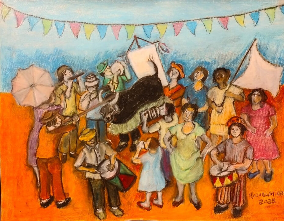 Obra de Josuel Miranda retratando os festejos populares brasileiros (Foto: Divulgação)