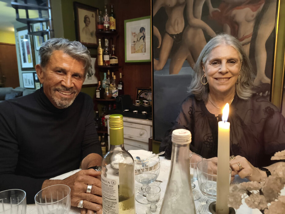 À mesa: Caco Zanchi e Jane Gershenson (Foto: Divulgação)