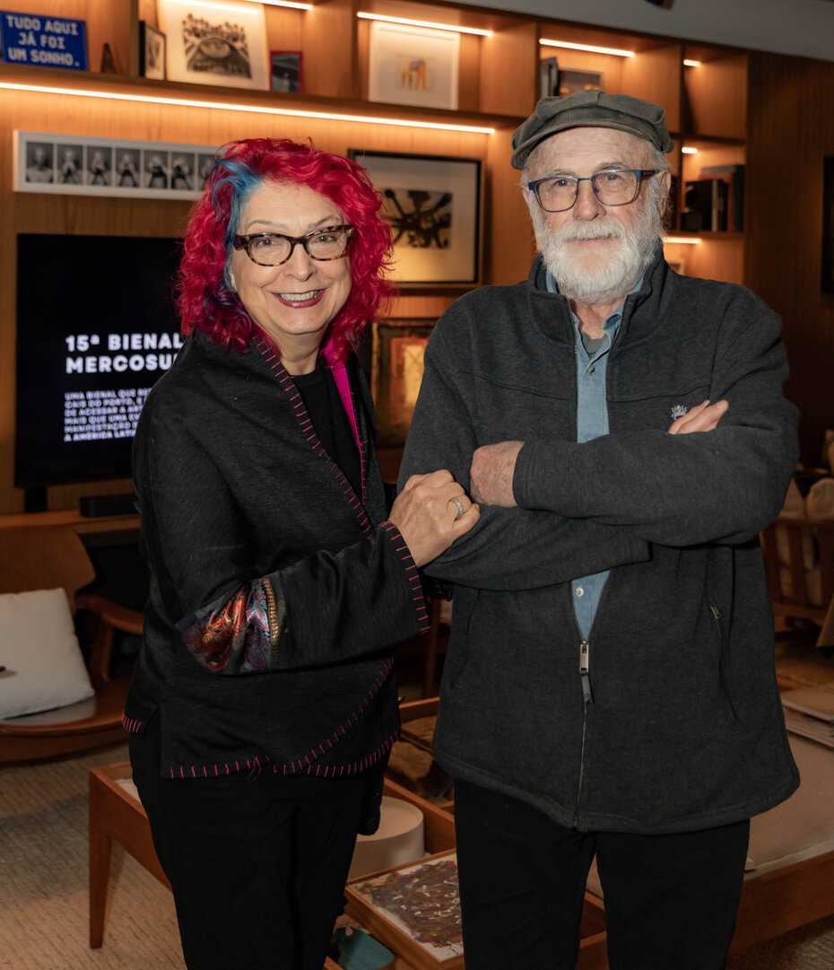 Maria Amélia Bulhões e Irineu Garcia na primeira edição do Encontros com Arte (Foto: Jhonatan Valadas/Divulgação)