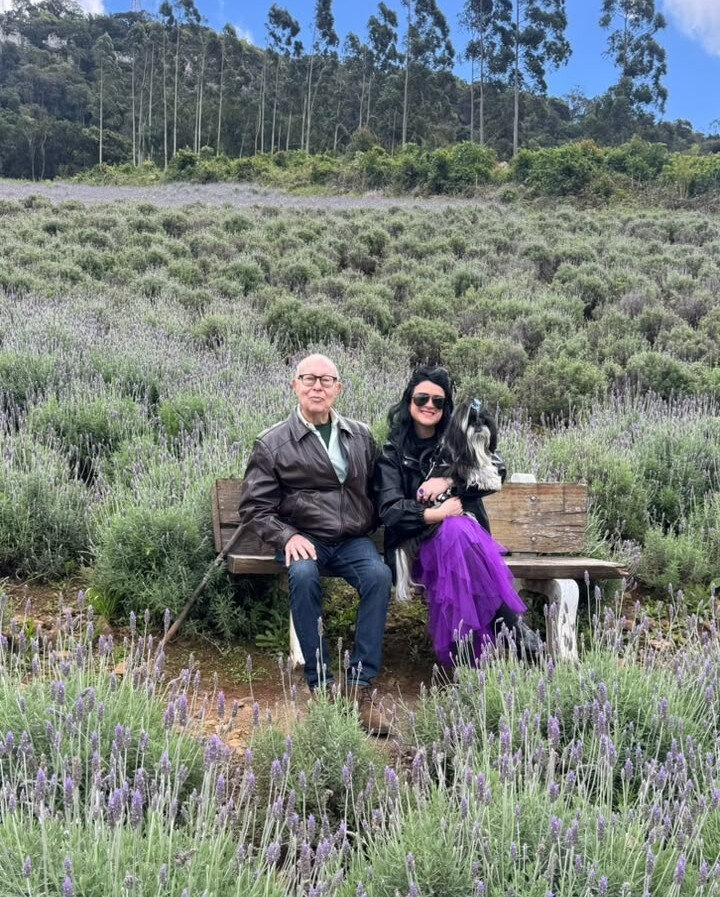 Desfrutei dos belos campos de lavanda com Tati Feldens (Foto: Divulgação)