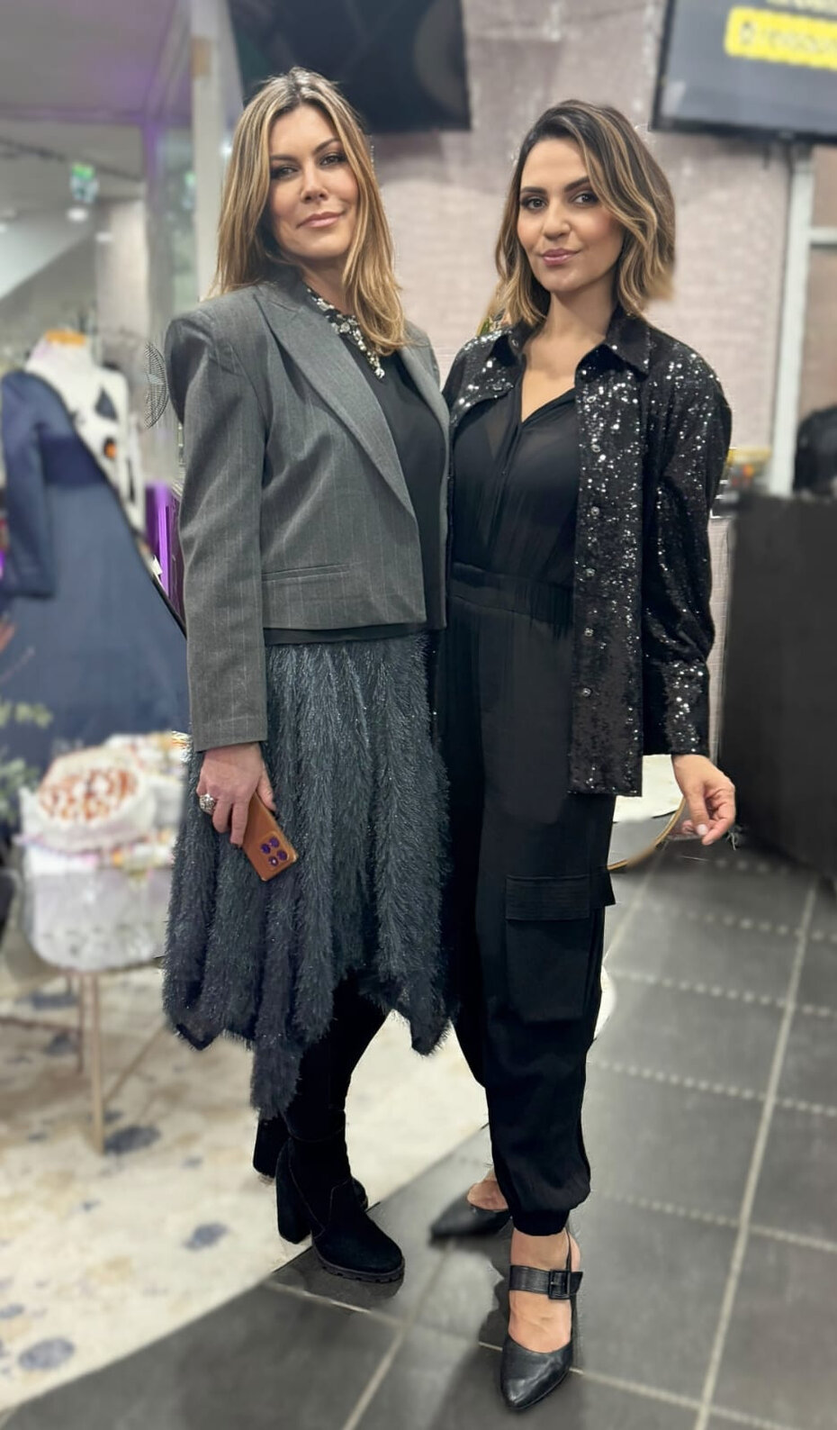 Tatiana Sulepa, que circulou com uma aut&ecirc;ntica cartola, e Aline Glaeser esbanjaram estilo (Foto: Divulga&ccedil;&atilde;o)