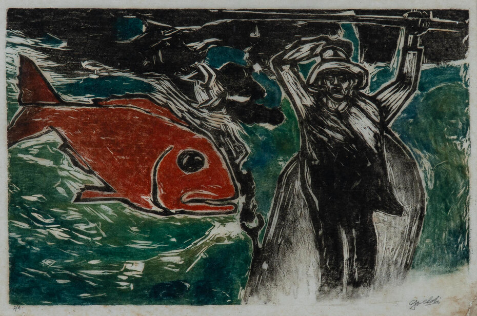 Xilogravura de Oswaldo Goeldi, “Pescador perdido”, de 1955 (Foto: Divulgação)