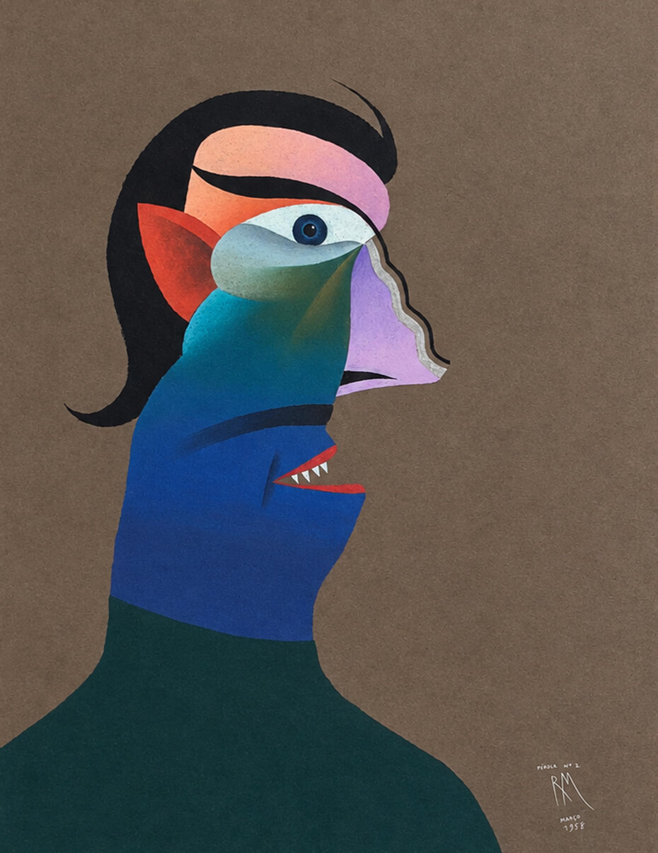 Roberto Magalhães – “Perfil número 2”, de 1987, em pastel sobre papel (Foto: Divulgação)